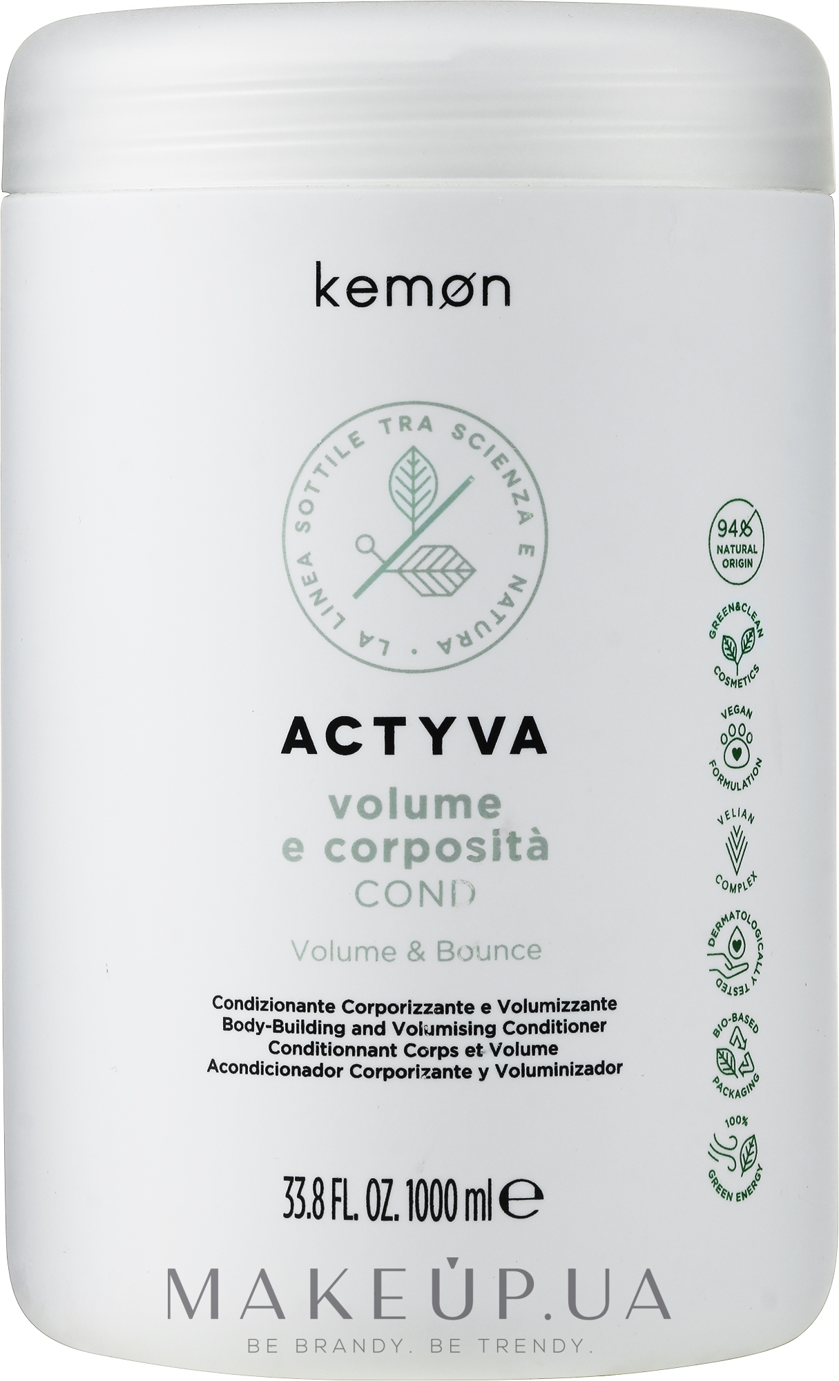 Кондиционер для придания волосам объема - Kemon Actyva Volume e Corposita Cond — фото 1000ml