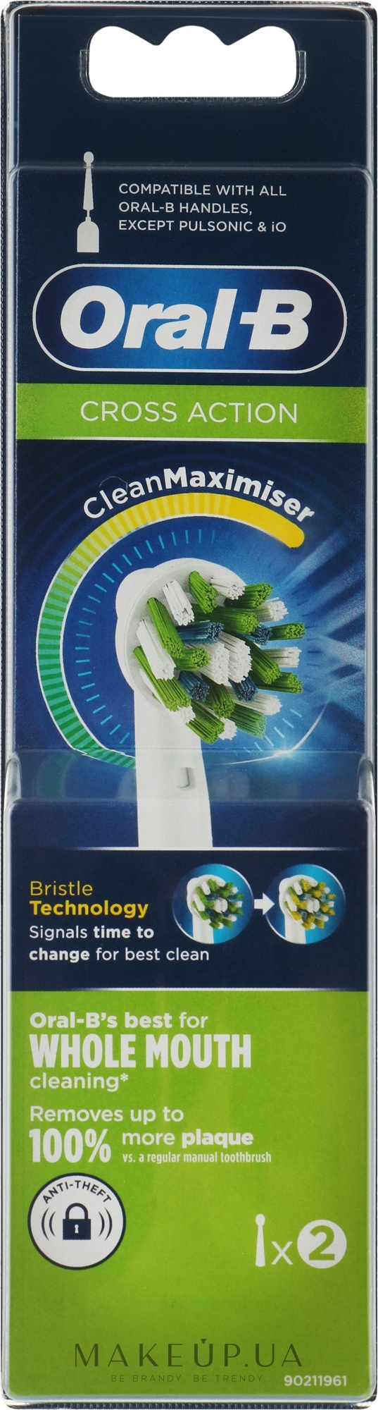 Сменная насадка для электрической зубной щетки, 2 шт. - Oral-B Cross Action Power Toothbrush Refill Heads — фото 2шт