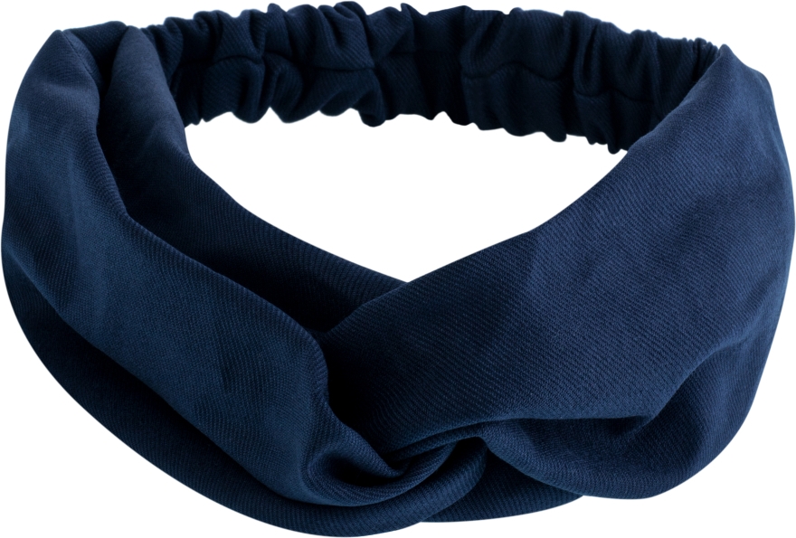 Повязка на голову, деним переплет, темно-синяя "Denim Twist" - MAKEUP Hair Accessories — фото N1