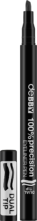 Ручка-підводка для очей, подвійна - Debby 100% Precision Eyeliner Pen
