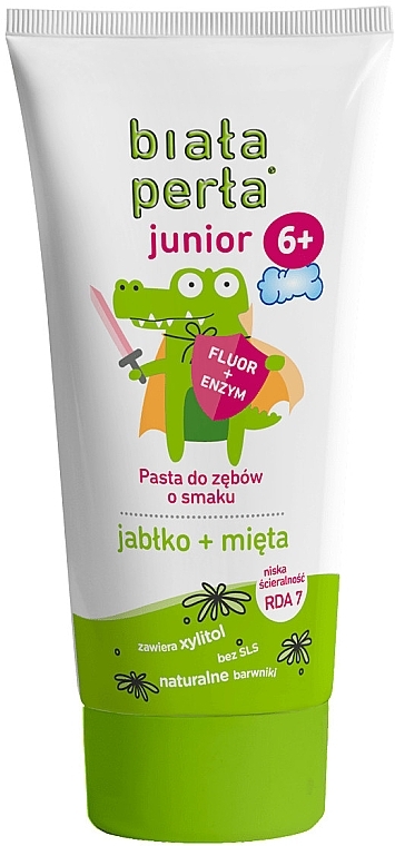 Зубная паста для детей "Яблуко и мята" - Biala Perla Toothpaste For Junior 6+ — фото N1