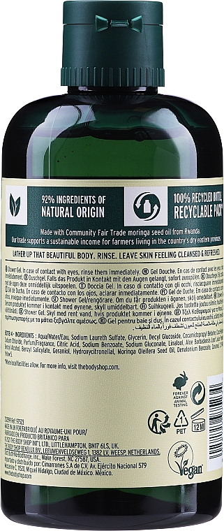 Гель для душу - The Body Shop Vegan Moringa Floral & Refreshing Shower Gel — фото N2