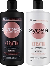 Парфумерія, косметика УЦІНКА Набір для ламкого волосся - Syoss Keratin (shm/440ml + cond/440ml) *