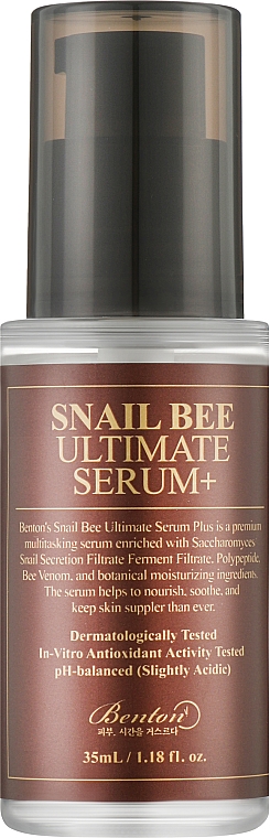 Концентрована сироватка з муцином равлика та бджолиним ядом - Benton Snail Bee Ultimate Serum