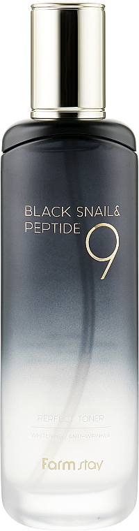 Омолоджувальний тонер з муцином чорного равлика і пептидами - FarmStay Black Snail & Peptide 9 Perfect Toner — фото N2