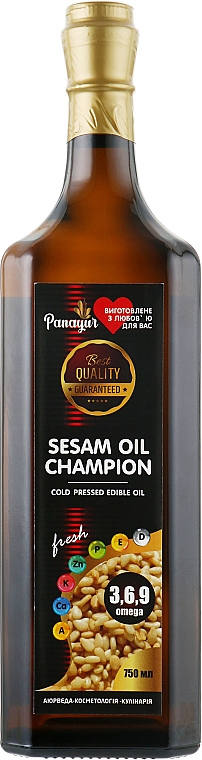 Кунжутна олія, 100% - Panayur Cold Pressed Sesam Oil — фото N5