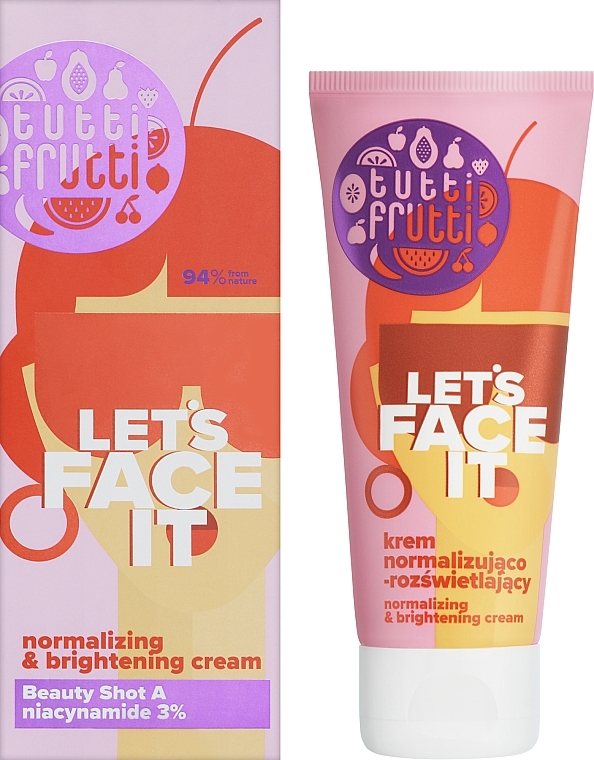 Нормалізувальний та освітлювальний крем для обличчя - Farmona Tutti Frutti Let`s Face It Normalizing & Brightening Cream — фото N2