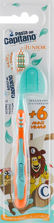 Дитяча зубна щітка 6+, м'яка, помаранчева - Pasta del Capitano — фото N1