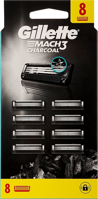 Сменные кассеты для бритья, 8 шт. - Gillette Mach3 Charcoal — фото N10