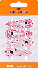 Парфумерія, косметика Заколки для волосся, 23231, 4 шт., рожеві з квітами - Top Choice