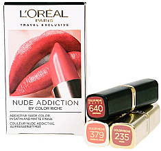 Парфумерія, косметика Набір - L'Oreal Paris Lipstick Trio Nude Addiction (lips/3x4.5g)