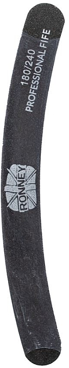 Пилочка для нігтів, 180/240, чорна, банан - Ronney Professional — фото N1