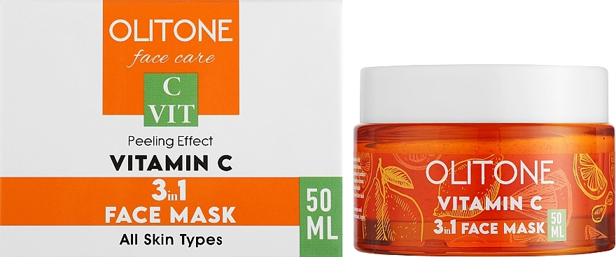 Осветляющая омолаживающая глиняная маска-скраб 3 в 1 - Olitone Vitamin C 3in1 Face Mask — фото N2