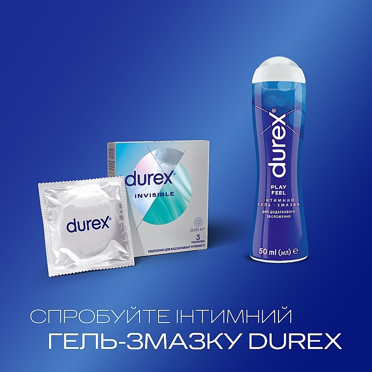 Презервативи латексні з силіконовою змазкою ультратонкі, 3 шт - Durex Invisible — фото N5