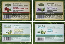 Набор мыла "Натуральное-лаванда-гранат-алоэ" - Kalliston Set 4 Soaps Traditional (soap/4x100g) — фото N1