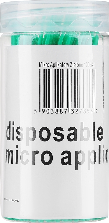 Микроаппликаторы для ресниц, зеленые, 100 шт - Lewer Micro Applicators — фото N1