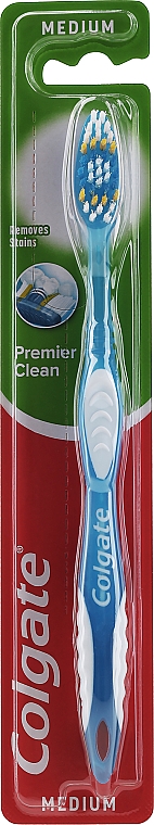 Зубная щетка "Премьер" средней жесткости №2, бело-голубая - Colgate Premier Medium Toothbrush — фото N1