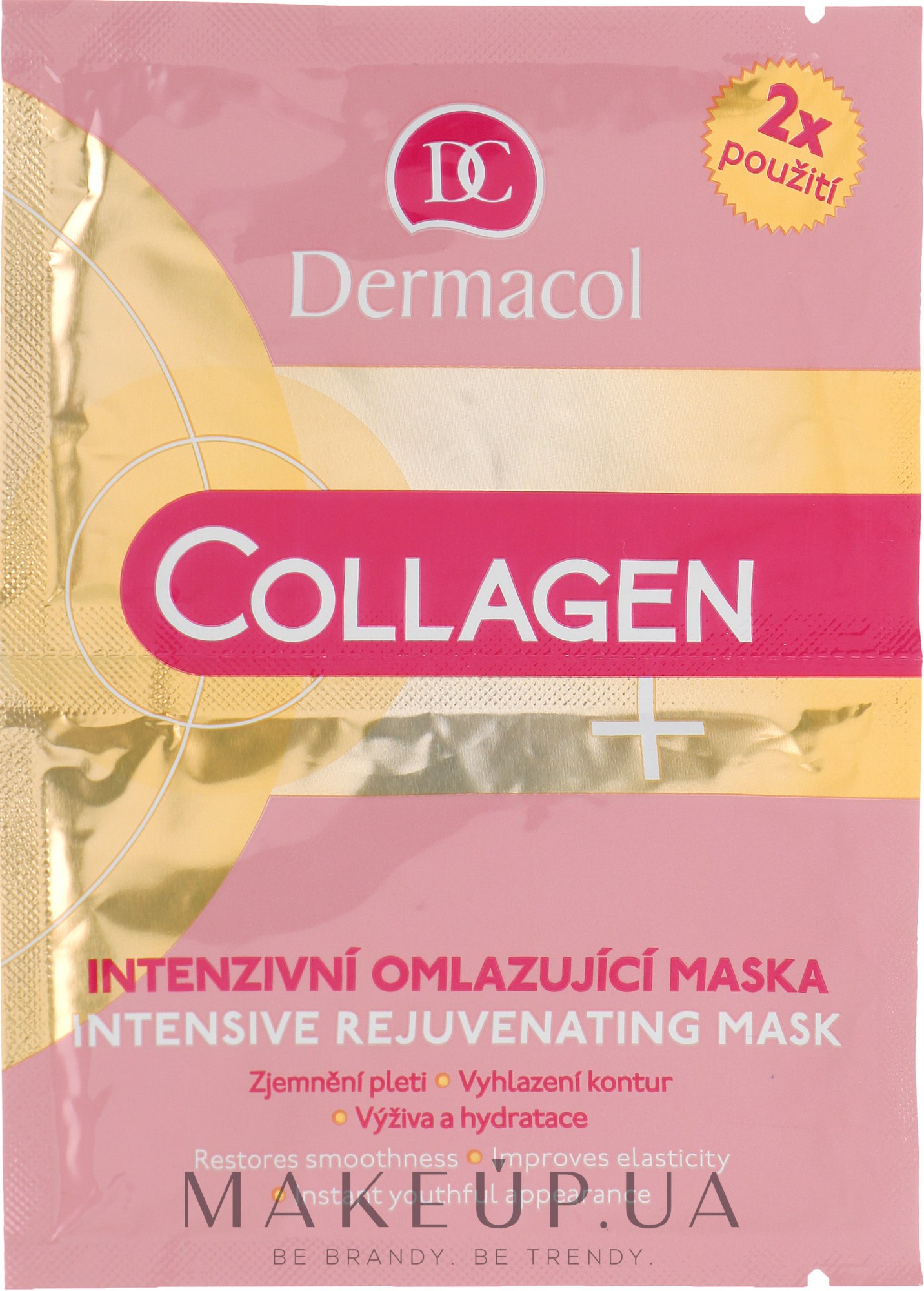 Интенсивная омолаживающая коллагеновая маска для лица - Dermacol Collagen+ Intensive Rejuvenating Mask — фото 2x8g