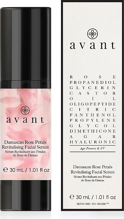 Відновлювальна сироватка для обличчя з пелюстками дамаської троянди - Avant Damascan Rose Petals Revitalising Facial Serum — фото N1