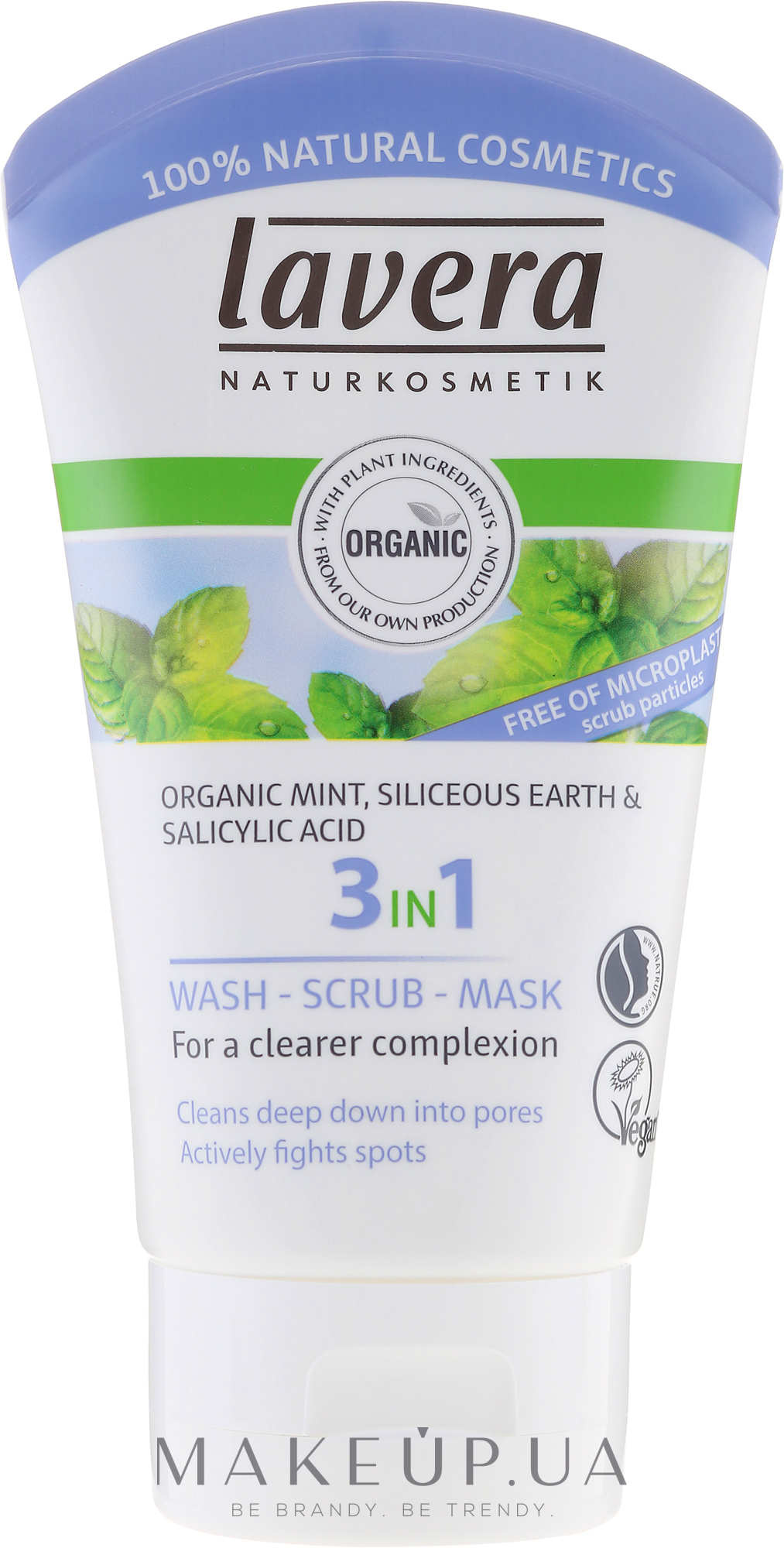 Очищающая эмульсия, пилинг и маска для лица - Lavera 3In1 Wash Scrub Mask — фото 125ml