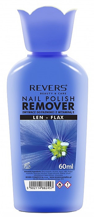 Жидкость для снятия лака без ацетона, с льном - Revers Remover — фото N1