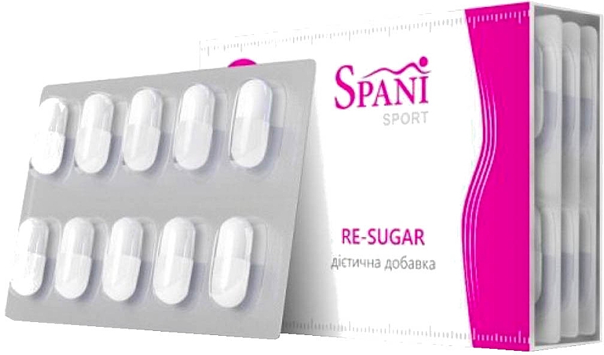 Дієтична добавка для схуднення, 30 капсул - Spani Sport Re-Sugar — фото N1