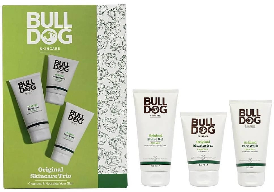 Набор - Bulldog Skincare Original Skincare Trio Set (sh/gel/175mln + f/wash/150ml + f/cr/100ml) — фото N2