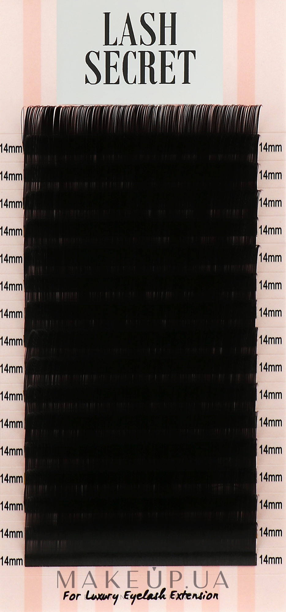 Накладные ресницы, черные, 16 линий (один размер, 0,07, D, 14) - Lash Secret — фото 1уп
