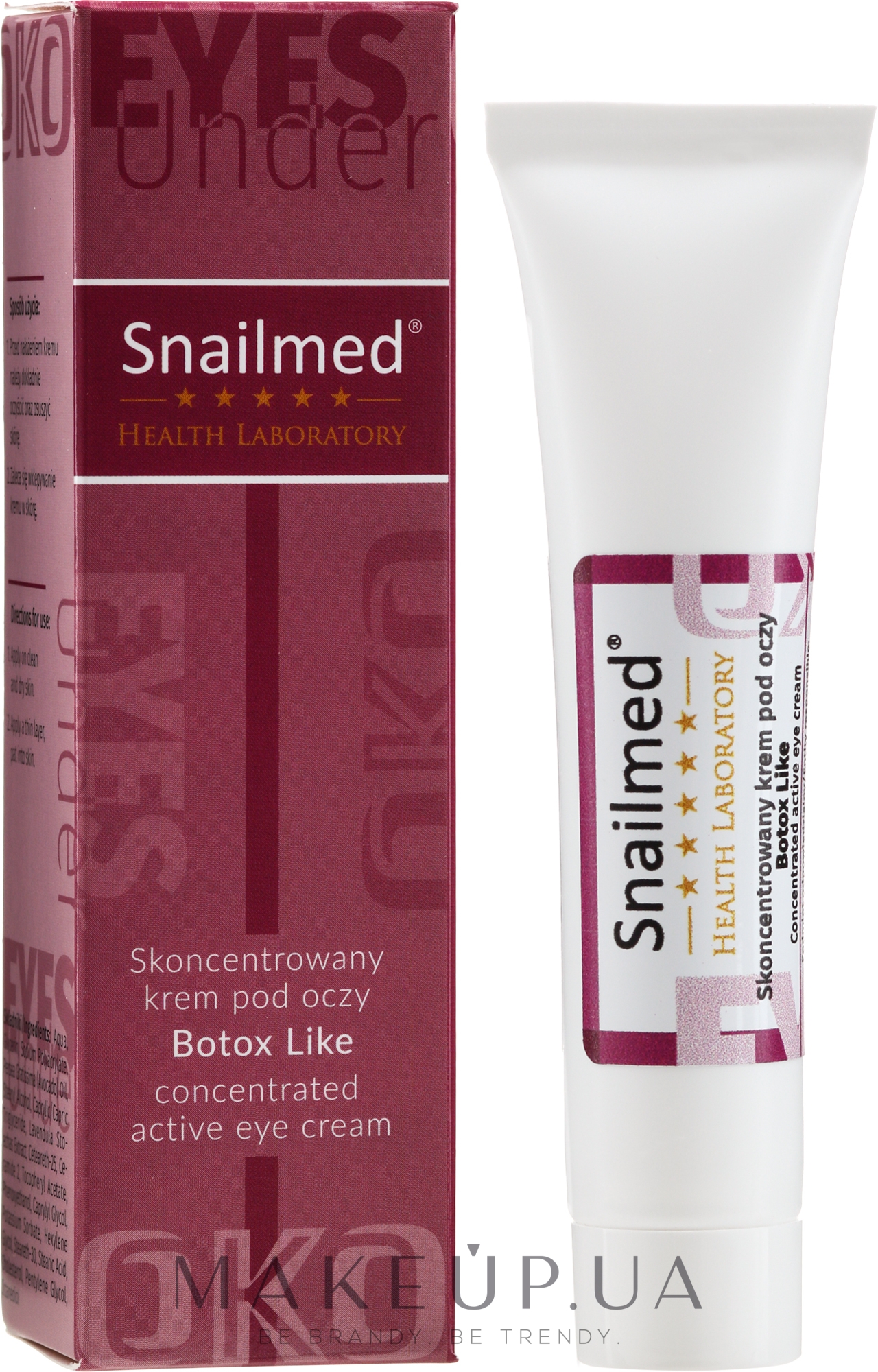 Крем для шкіри навколо очей від зморщок - Snailmed Botox Like Active Eye Cream — фото 15ml