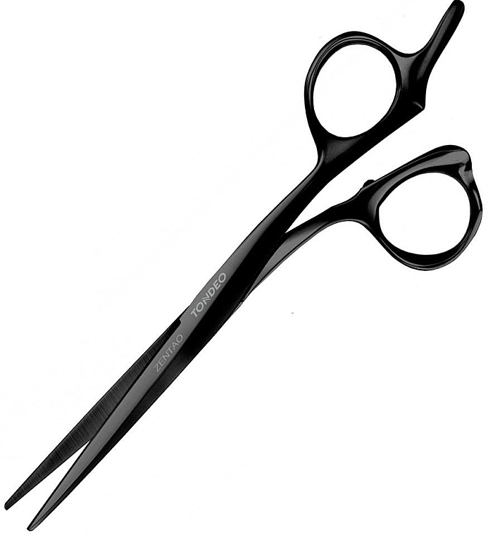 Ножиці перукарські прямі 9044, 15.24 см, чорні - Tondeo Zentao Black Offset 6" — фото N1