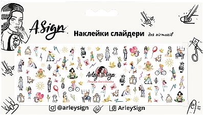 Наклейка-слайдер для ногтей "Юность" - Arley Sign  — фото N1