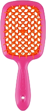 Расческа для волос, розовая с оранжевым - Janeke Superbrush — фото N1