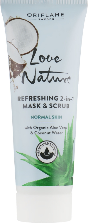 Освежающая маска и скраб 2 в 1 - Oriflame Love Nature Refreshing 2in1 Mask&Scrub — фото N1