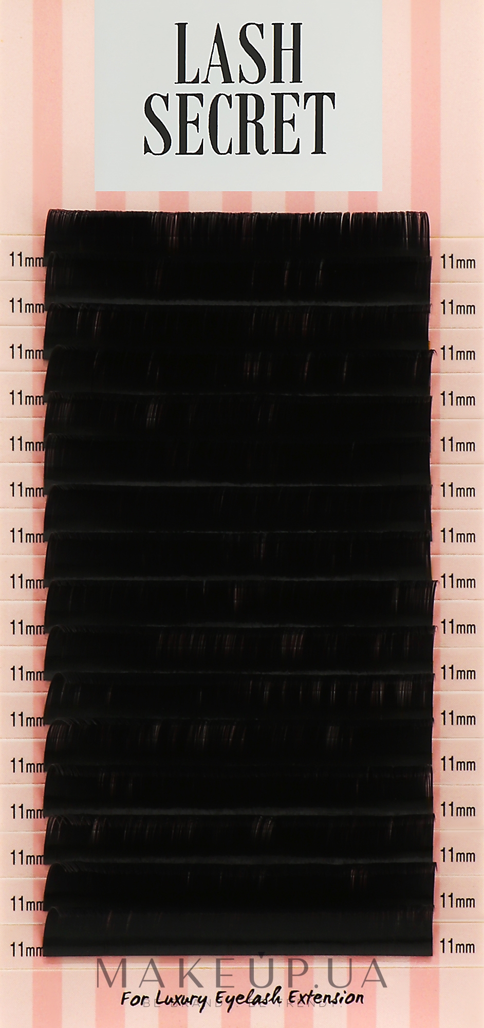 Накладные ресницы, черные, 16 линий (один размер, 0,07, D, 11) - Lash Secret — фото 1уп