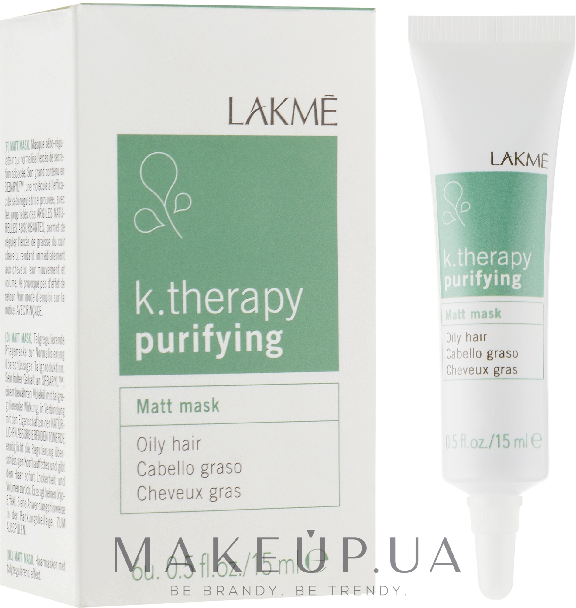 Матуюча маска для жирного волосся - Lakme K.Therapy Purifying Matt Mask — фото 6x15ml