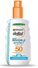 Сонцезахисний спрей - Garnier Delial Ambre Solaire Invisible Protect Refresh Spray SPF50 — фото N1