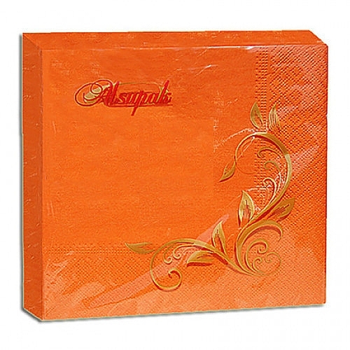 Салфетки бумажные двухслойные "Premium", оранжевые, 20 шт. - Alsupak — фото N1