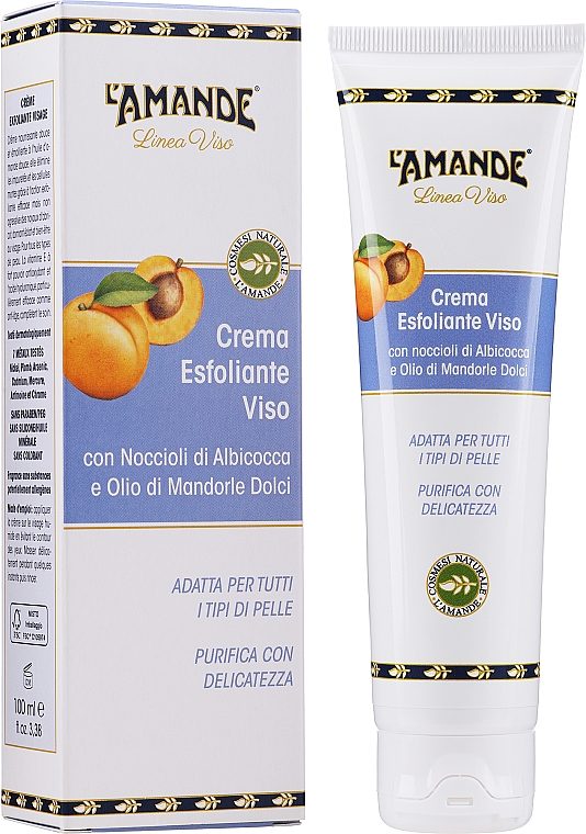 Відлущувальний крем-пілінг для обличчя - L'Amande Linea Viso Facial Exfoliating Cream — фото N1