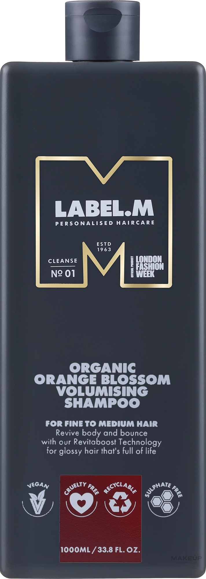 Шампунь для об'єму волосся - Label.m Professional Organic Orange Blossom Volumising Shampoo — фото 1000ml