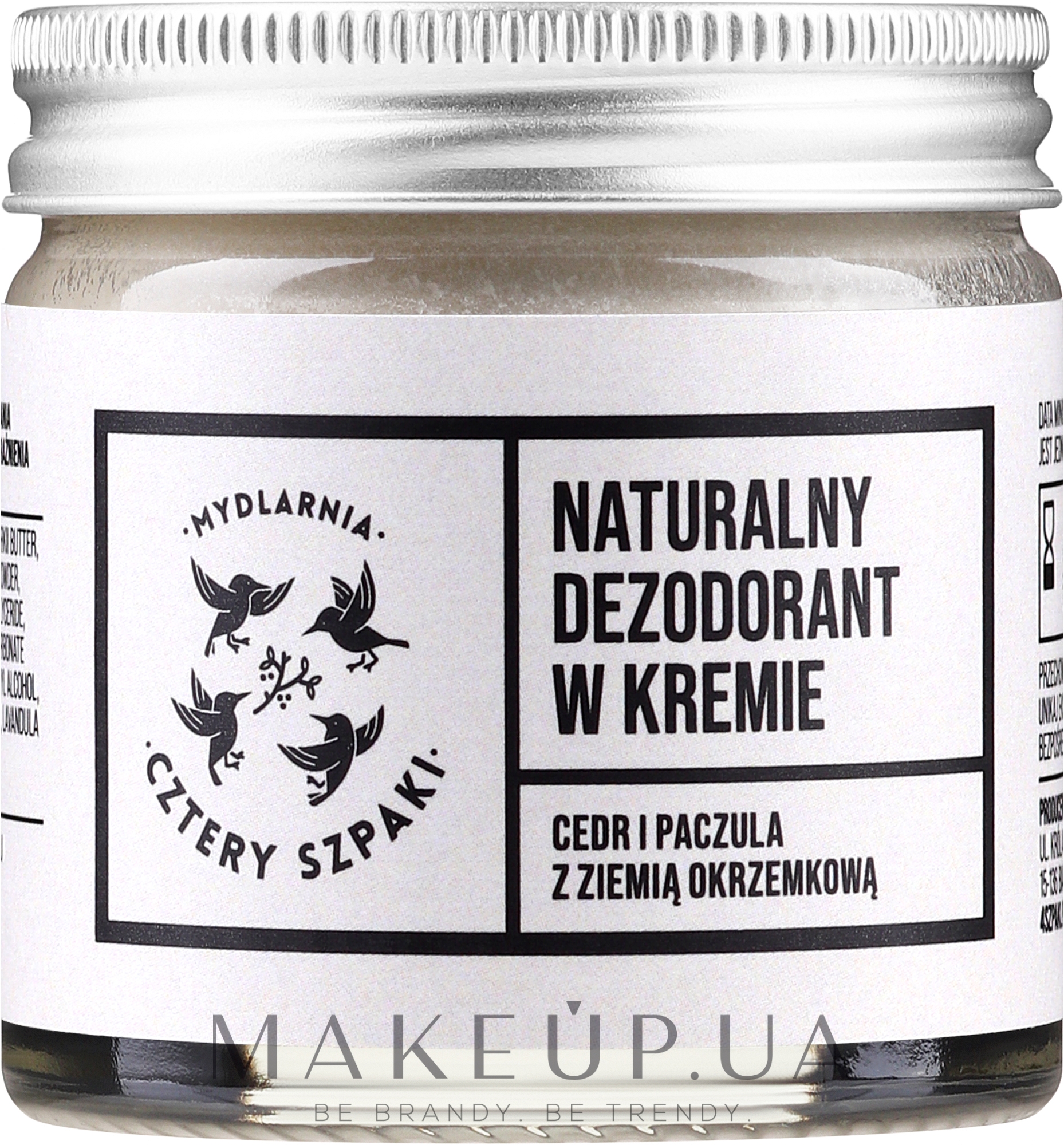 Натуральний крем-дезодорант "Кедр і пачулі" - Cztery Szpaki — фото 60ml