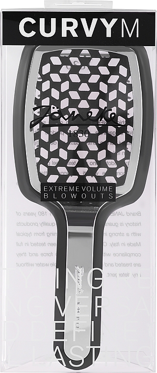Щітка для волосся, матова чорно-срібляста - Janeke CurvyM Extreme Volume Brush — фото N1