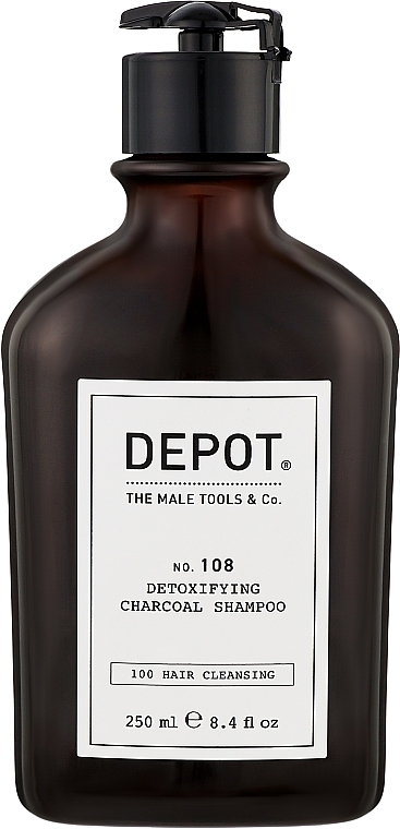 Шампунь для глибокого очищення з деревним вугіллям - Depot Hair Cleansings 108 Detoxifying Charcoal Shampoo — фото N1