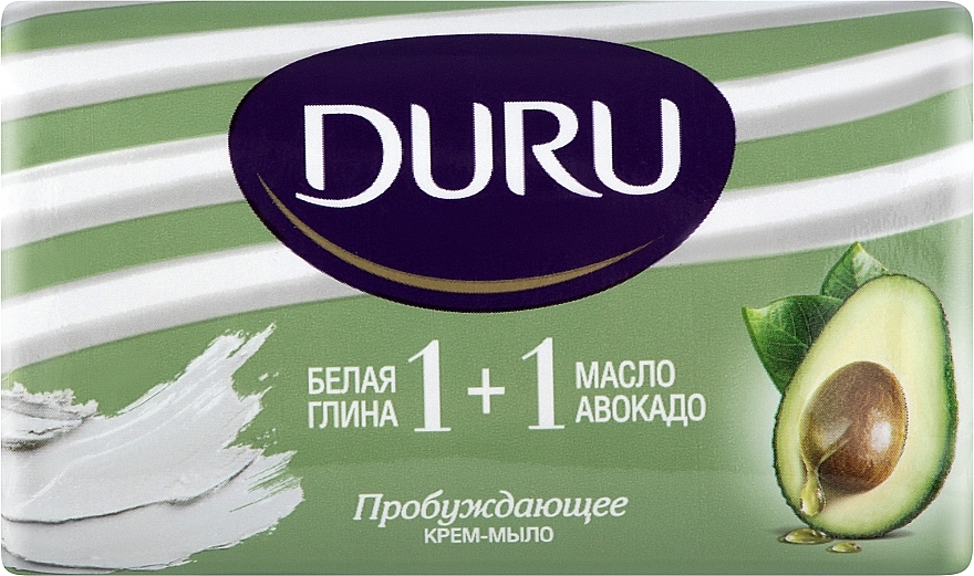 ПОДАРУНОК! Крем-мило "Біла глина та олія авокадо" - Duru 1+1 Soap — фото N1