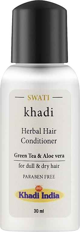 Травяной кондиционер для волос "Зеленый чай и алоэ вера" - Khadi Swati Herbal Hair Conditioner Green Tea & Aloevera (мини) — фото N1