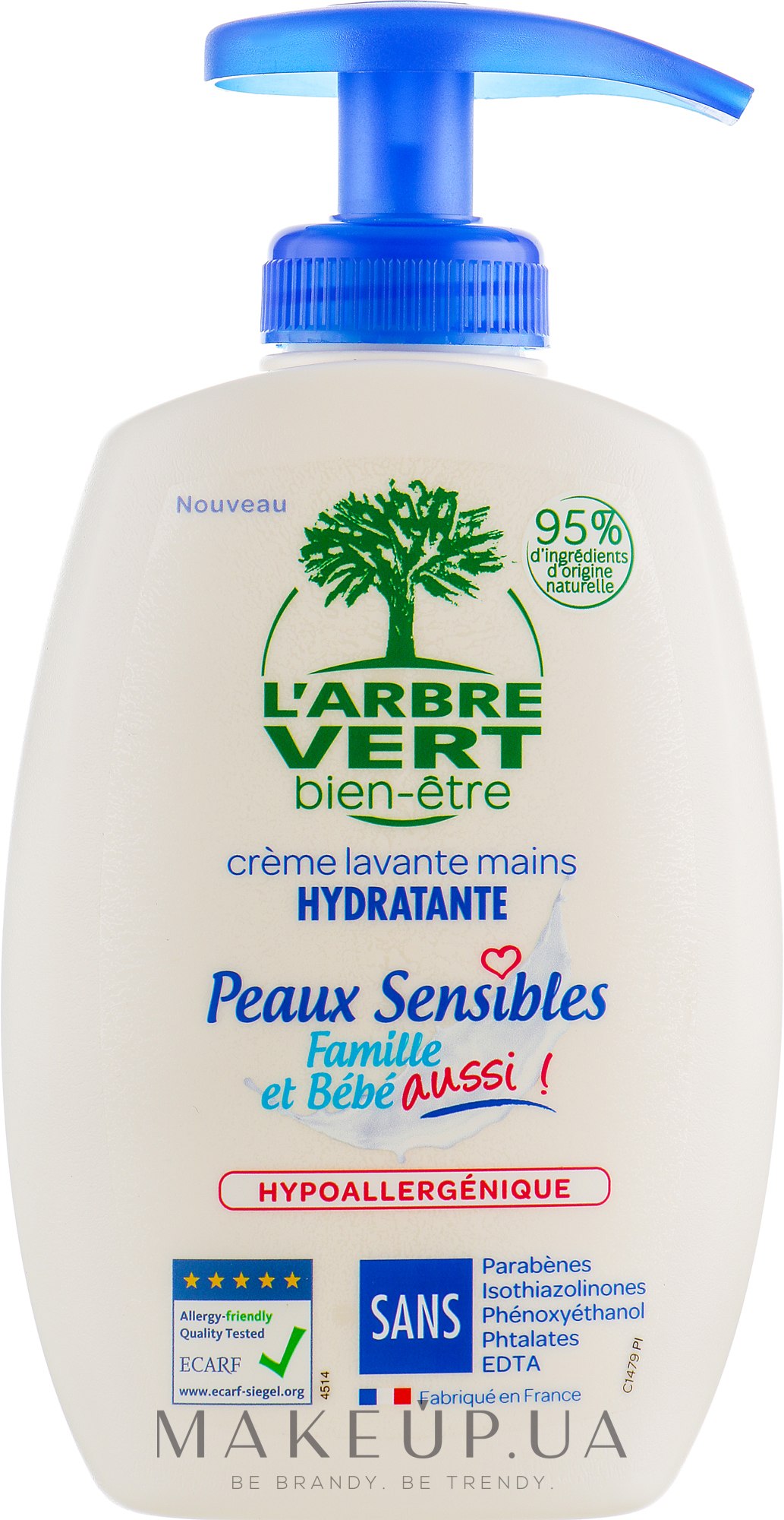 Крем-мыло для чувствительной кожи - L'Arbre Vert Family & Baby Sensitive (с дозатором) — фото 300ml