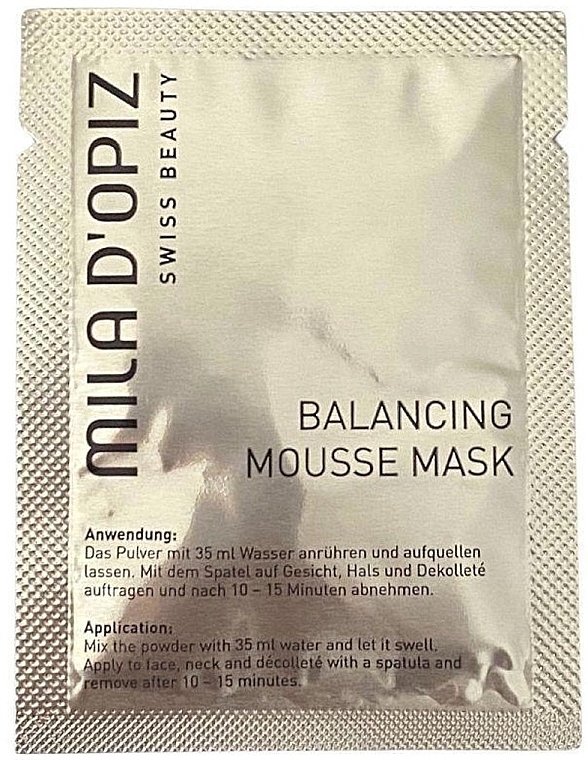 Балансувальна мус-маска - Mila D’Opiz Swiss Beauty Balancing Mousse Mask — фото N1