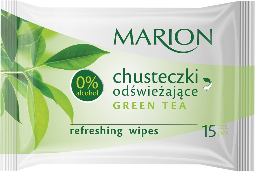 Освежающие салфетки "Green Tea", 15шт - Marion — фото N1