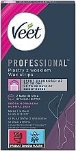 Восковые полоски для депиляции для нормальной кожи, с маслом Ши, 12 шт. - Veet Professional Wax Strips Normal Skin — фото N1