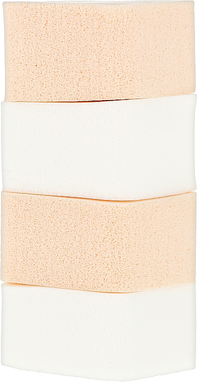 Спонж CS052WB для макияжа 4в1 ромб, бежевый + белый - Cosmo Shop Sponge  — фото N1