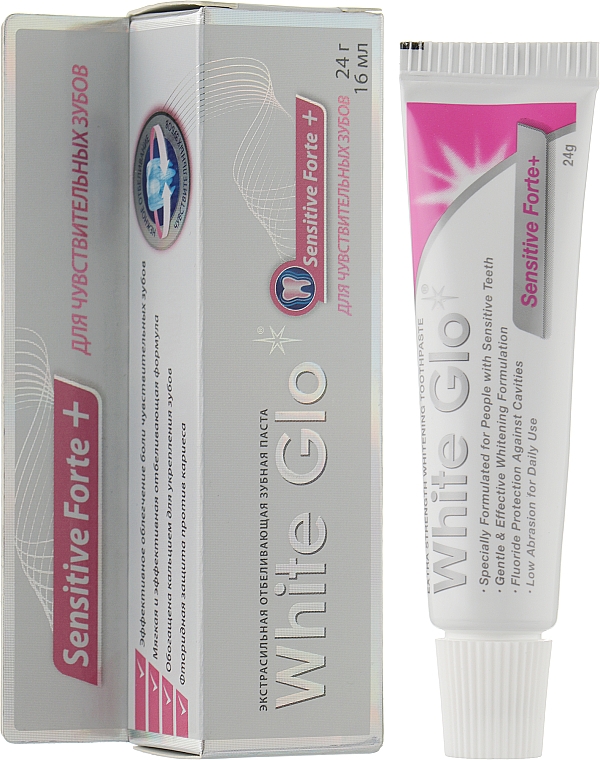 Отбеливающая зубная паста для снижения чувствительности - White Glo Sensitive Forte + — фото N1